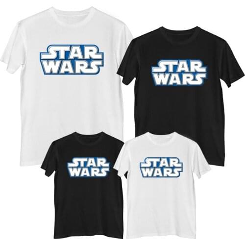 Disney Star Wars T shirt 100% Cotton Summer Comfortable Breathable Family clothing sets Kids clothes boy t-shirt Mens shirt