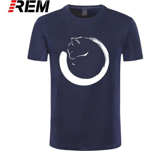 REM Ink Cat Cool Digital Print Cute Animal White Tees Tops High Quality 100% Cotton T-shirt