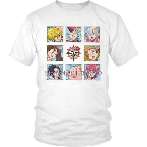 Tvoe Anime Seven Deadly Sins T-shirt Men Streetwear T Shirt Short Sleeve Cotton Manga Nanatsu No Taizai Tshirt Unique Tee Top