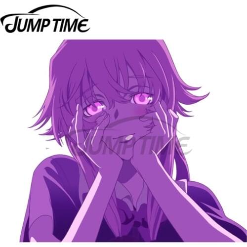 JumpTime 13 x 10.8cm For Yuno Gasai Future Diary Window Wiper Decals Rear Windshield Car Styling Decor Waterproof Stickers