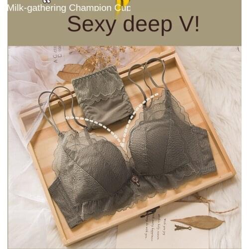 2021 New Japanese Bra Briefs Set Sexy Lace Underwear Fashion Push Up Comfortable No Steel Ring Brassiere Female Lingerie Set