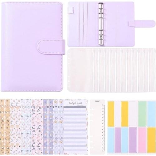 A6 Binder Budget Envelopes Money Envelopes,Budget Binder with Cash Envelopes for Budgeting,PU Leather Notebook
