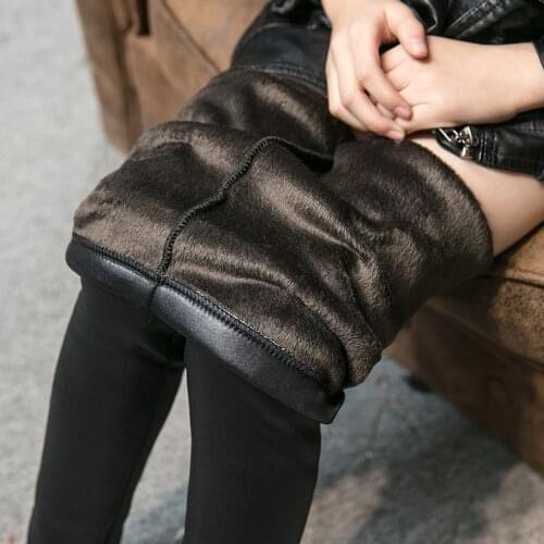 Children Winter Autumn Warm Leggings Kids Girls Fake Leather Leggings Red Pants School Girls Winter Thick Velvet Leggings