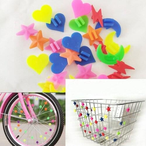 New Arrive 36pcs/lots Bicycle Bike Wheel Spoke Colorful Plastic Luminous Bead Star Mixcolor Bike Wheel Decoration