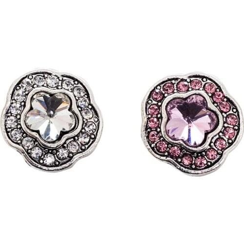 New Arrival Snap Press Buttons With flower Rhinestone Fit ginger snap Bracelet DIY snaps charms for women jewelry MDB18-4