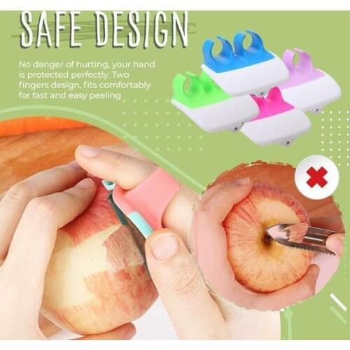 Durable Palm Vegetable Peeler Sharp Blade Finger Potato Peeler with Comfortable Rubber Finger Grip Palm Peeler Carrot