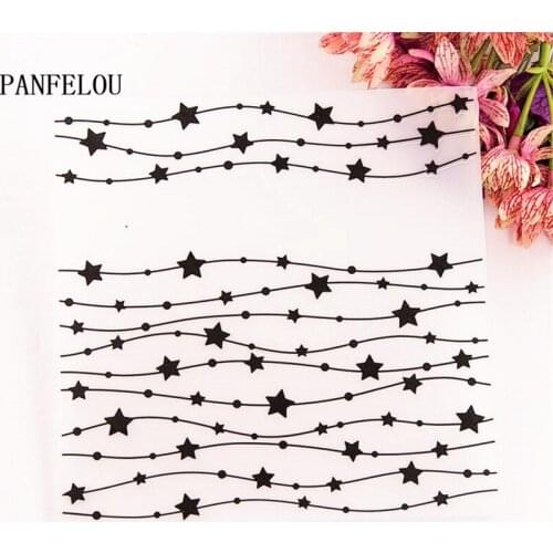PANFELOU silk stars vines Embossing folders Plastic For Scrapbooking DIY Template Fondant Cake Photo Album Easter Card Making