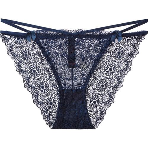 Sexy Perspective Womens Underwear Lace Erotic Lingerie Fashion Cross Belt Thong Decoration Pants G-String