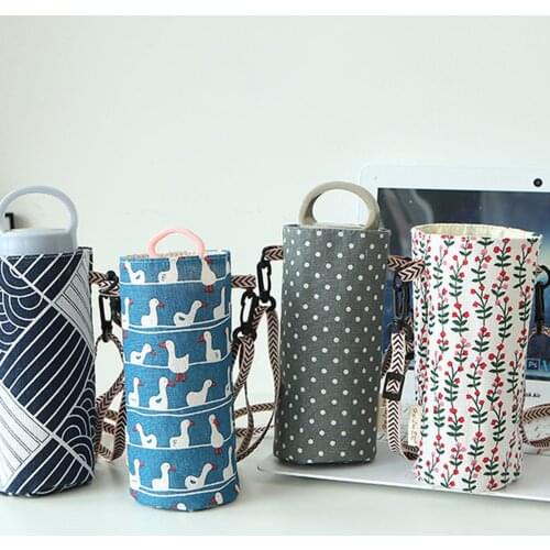 Water Cup Bag Camping PVC Fashion Shoulder Oblique Supplies Travel Hiking Accessories Cotton 1PC Bottle Protective Bag
