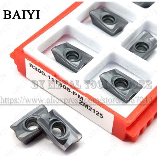 BAIYI R390 11T308 PM ZM2125 Carbide milling inserts for lathe metal cutting tools for indexable cutting tools Turning mill blade