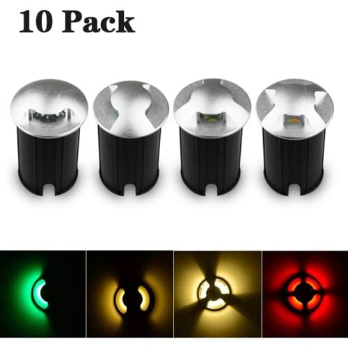 10 pack 3W 5W LED buried Outdoor Recessed Deck Light 1/2/3/4 side view Underground Lamp Sidewalk Lighting IP68 AC85-265V DC12V