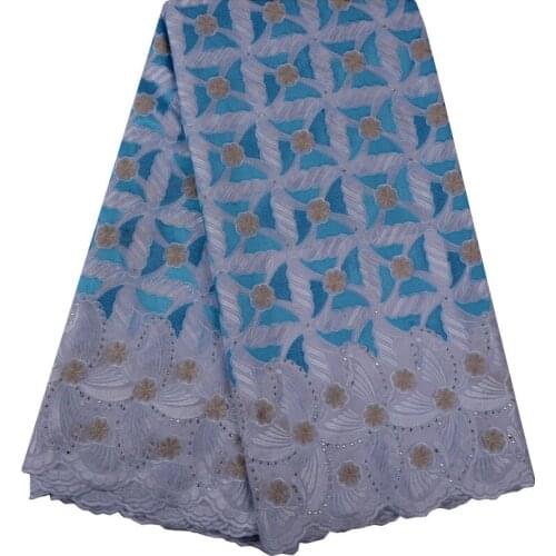 High Quality Stones Swiss Voile Lace 2018 African Voile Swiss Lace Fabric Swiss Cotton Voile Lace Fabric For Clothes 1047