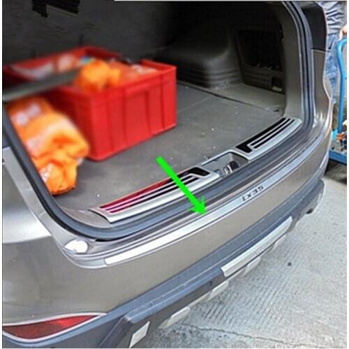 Ix35 Protective Pad On The Rear Trunk Trim Lid Threshold rear door sill car styling For Hyundai ix35 2015