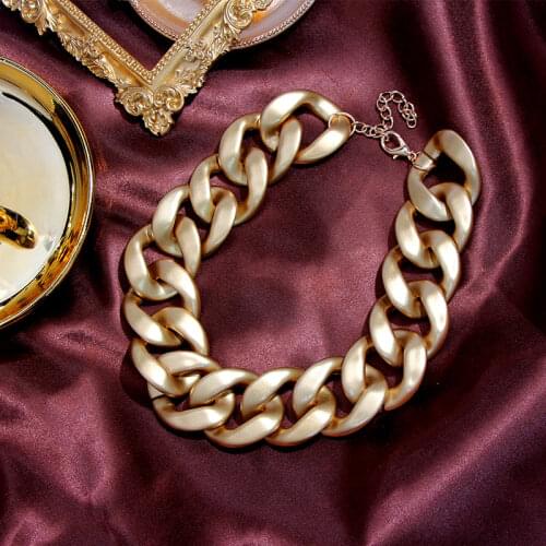 JUST FEEL Fashion Gold Link Chain Necklace Hip Hop Jewelry Women Punk Statement Chunky Choker Exaggerated Charm Lady Accessories