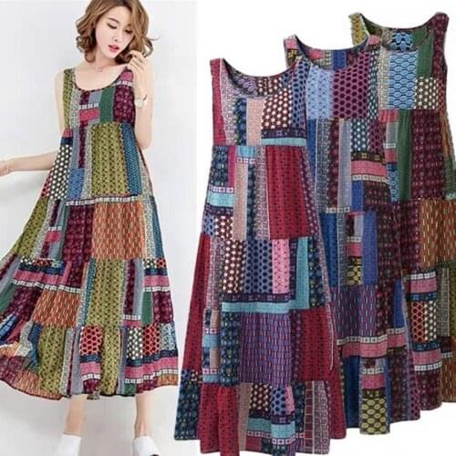 Printed Sleeveless Spring Summer Autumn Clothes Dress For WomenS Vetement Femme 2021 Vintage Casual Dress Female