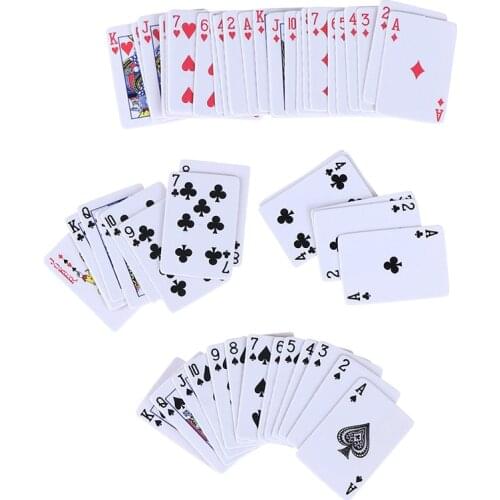 1set 1:12 Dollhouse Mini Poker Playing Cards Style Random Funny Models Poler Cute Miniature Doll Toys Decorative Accessories