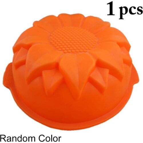 1 Pcs Silicone Cake Mold DIY Home Cake Pan Sunflower Shape Dessert Bread Toast Baking Mould Kitchen Cake Tool Bakeware Supplies