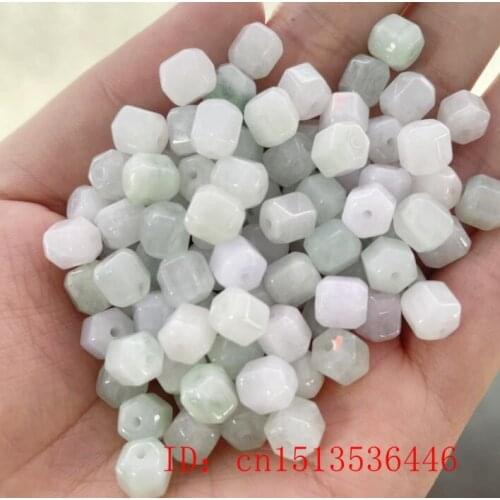 10PC Natural Jade Emerald Carved Beads Accessories DIY Bangle Charm Jewellery Fashion Hand-Carved Man Woman Luck Amulet