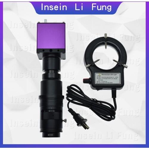 1080P 60FPS 1/2-inch HDMI Industry lab Video Microscope Camera SD Card Storage+20X-180X Continuous Zoom Full Focus C-Mount Lens