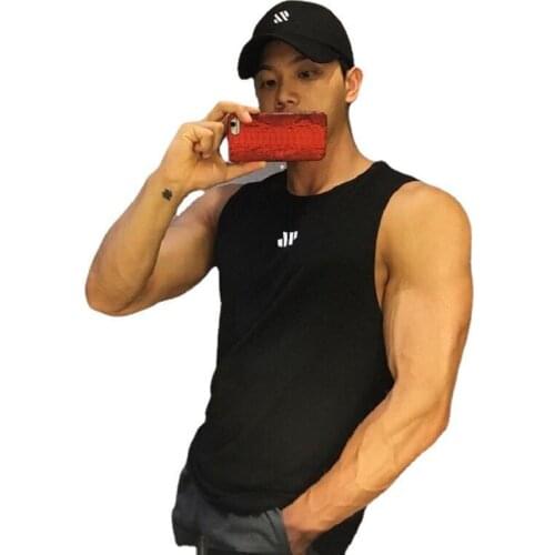 2021 Mens fitness gyms Tank top men Fitness sleeveless shirt Male mesh breathable Sports vest Undershirt Gyms Running vest men
