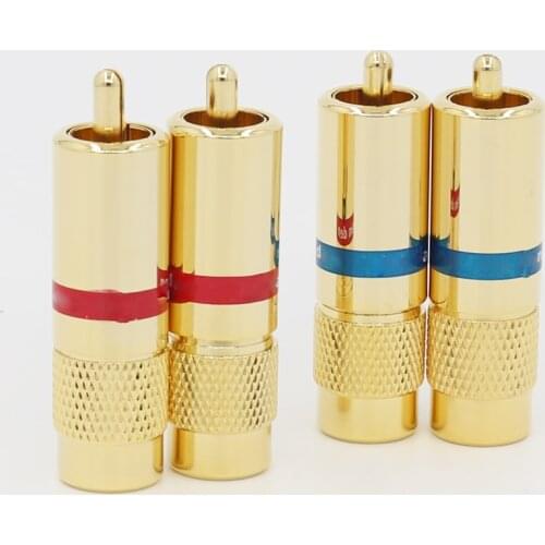 4pcs Hi-End Gold plated RCA Connector RCA plug Audio RCA cable Audio connector