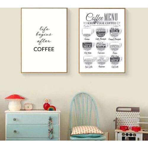 Coffee Menu Abstract Art Canvas Painting Living Room Bedroom Cafe Internet Nordic Style Wall Art Pictures