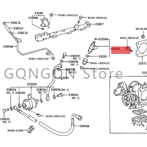 CAR injector 2001- 2020 Toy ot aCAR INA ED CEL ICA CO ONA FF COU PE CAM RY/VIS TA Diesel EFI injector