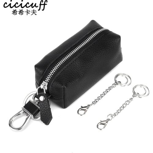Key Case Soft Cow Leather Car Key Holders for Men Women Keys Keeper Organizer Pouch Automobile General Model Key Wallet Leather