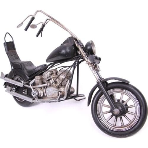 Decorative Metal Motorcycle Classic Black -Trinket, Miniature, Gift, Nostalgic, Vintage, Handmade, hand Painted, Quality Durable