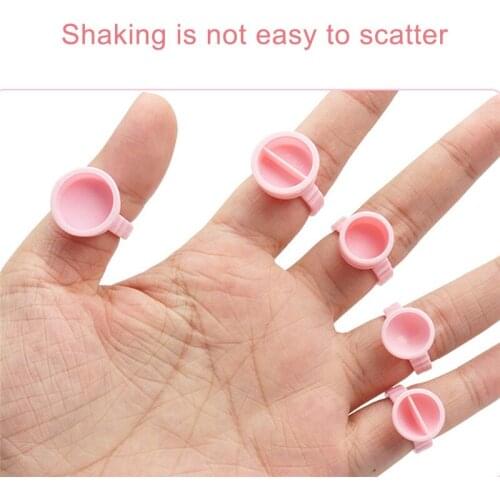 Makeup Tattoo Tool 100Pcs Disposable Caps Microblading Pink Ring Tattoo Ink Cup For Women Men Tattoo Needle Supplies Accessorie