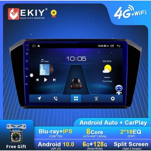 EKIY 6+128G DSP Android 10 Autoradio For VW/Volkswagen/Passat B8 2015-2020 GPS Navigation Multimedia Player Stereos Carplay DVD