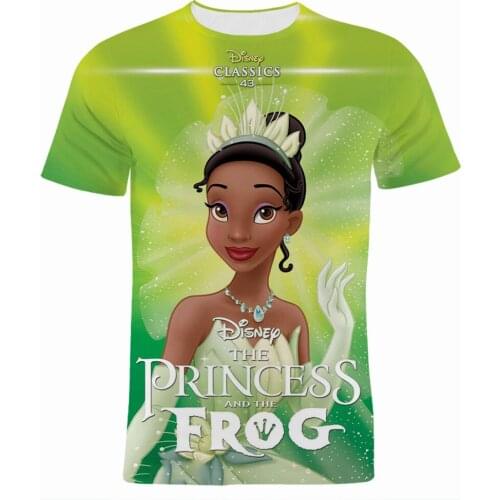 Cartoon Anime T Shirt Disney Movie 3D Print The Princess and the Frog Men Women Tee Shirt Summer Fashion Boy Girl Kids Clothing