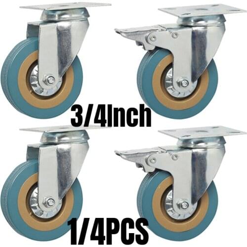 1/4PCS 3/4Inch 360 Degree Swivel Caster Wheels Heavy Duty Industrial For Carts Workbench Industrial Equipment Rolling Trolley