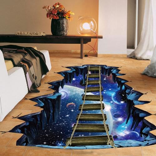 Cosmic Space Wall Sticker Galaxy Star Bridge Home Decoration for Kids Room Floor Living Room Wall Decals Home Decor