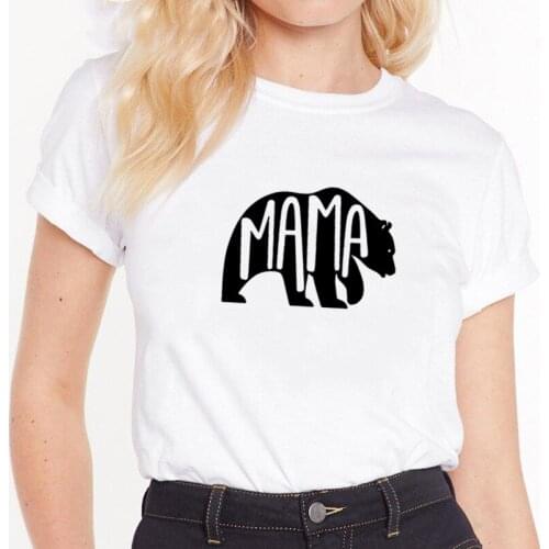 Mama Bear Funny T Shirts Women T-shirt Loose Camiseta Mujer Short Sleeve Tshirt Cotton Women Casual Tee Shirt Femme Tops