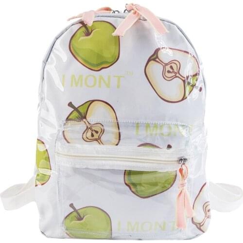 4PCS / LOT Cute Jelly Backpack Women Backpacks Fashion PVC Fruit Pattern Teen Girls Schoolbags Korean Style Chic Bookbag