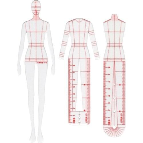 Fashion Ruler Fashion Line Drawing Human Dynamic Template for Cloth Rendering