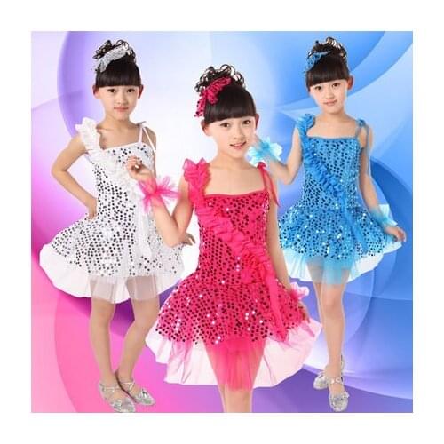 2017 New Girl Ballroom Dance Competition Dresses for Stage Show Kids Latin Dance Dress Child Modern Dance Standard Dresses 89