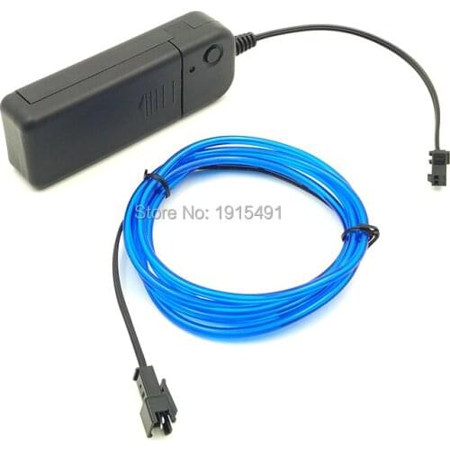 New type 3.2mm 1Meter 10 colors Electroluminescent EL wire LED Neon Holiday Light Use For Car Moulding favors+DC-3V Driver