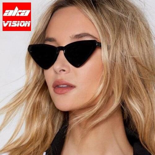 AKA VISION Triangle Cat Eye Sunglasses Women Luxury Brand Designer Black Sun Glasses Classic Retro Candy Colors Outdoor Eyewear