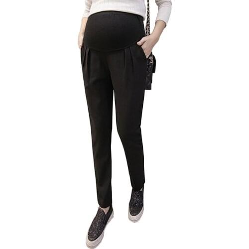 Autumn Fashion Offical Formal Maternity Pants High Waist Belly Loose Casual Pants for Pregnant Women Pregnancy Trousers Clothes