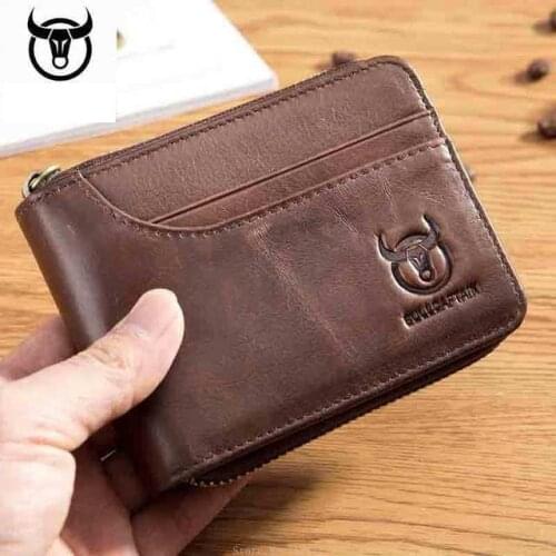 Luxury Men Genuine Leather Short Horizontal Cowhide Wallet Leisure Drivers License Bag Multi-function Card Slot Coin Purse