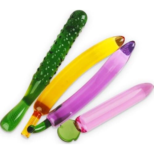 Sex Toy Glass Cucumber Female Simulation Crystal Fruit Glass Penis Female Masturbation Fun Thrusting Penis Toys Adult Dildo Toy