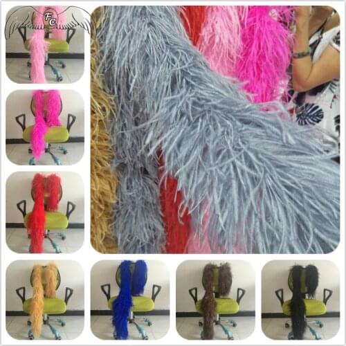 Customize Thicker Fluffy 12ply Ostrich Feather Boa Marabou Feather Boa Fringe Strips Scarf Party Carnival Show Shawl Shamba Deco