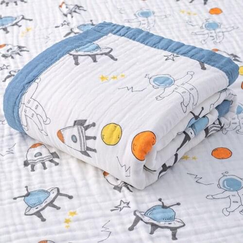Six-Layer Gauze Cotton Baby Receiving Blanket Baby Quilt Bags Quilt Spring and Autumn Summer Babys Blanket Newborn Cover Blanket