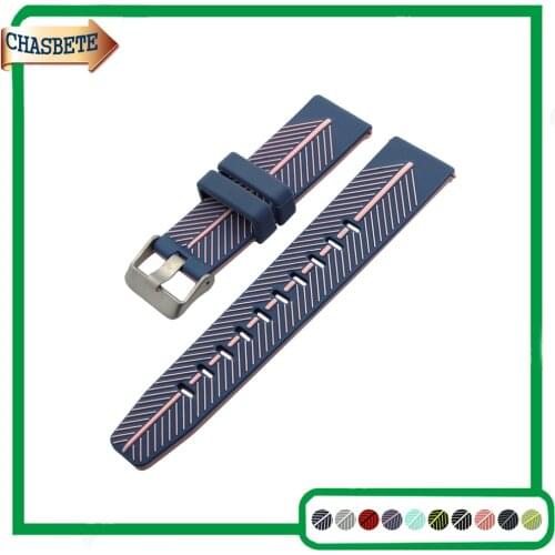 Silicone Rubber Watch Band for Fossil 22mm Quick Release Resin Strap Belt Wrist Loop Bracelet Black Blue Red Green + Spring Bar