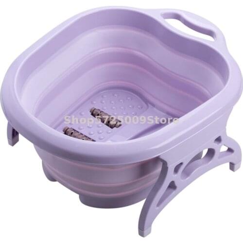 Foot Soaking Bucket Over Calf Folding Massage Foot Bath Plastic Foot Bathing Bucket Large Household Foot Soaking Basin