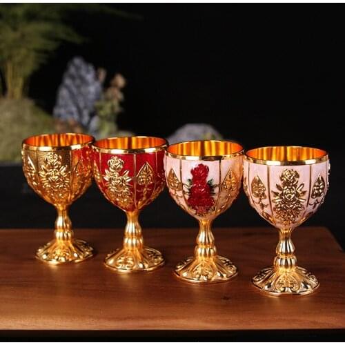30ML Retro Wine Cup European Style Home Bar Mini Champagne Beverage Cocktail Cup Engraving Flower Pattern Drinkware Chalice