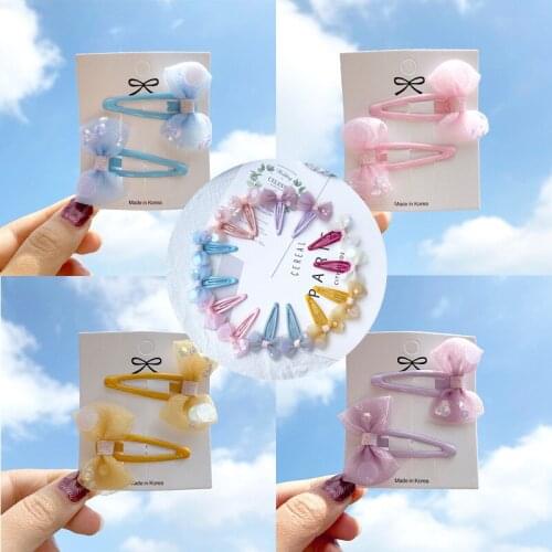 Korean Children Girl Little Small Hairclip Summer Spring Lovely Cute Lace Bow Hairpin Fashion Headdress