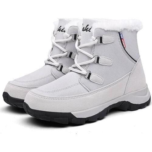 Winter New Cotton Shoes Womens Thickened Plush Snow Boots Warm, Cold Resistant And Antiskid Outdoor Large Size Womens Shoes